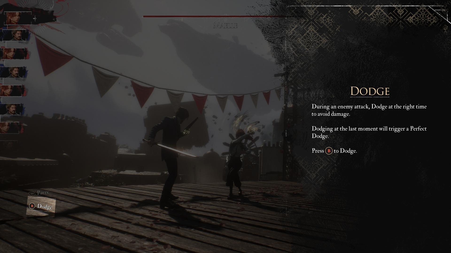 Dodge tutorial in the prologue