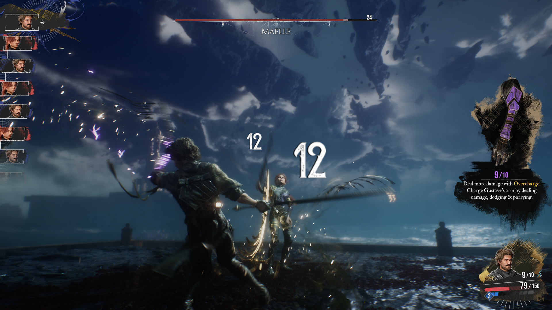Multi-hit skill resolving with damage numbers per hit