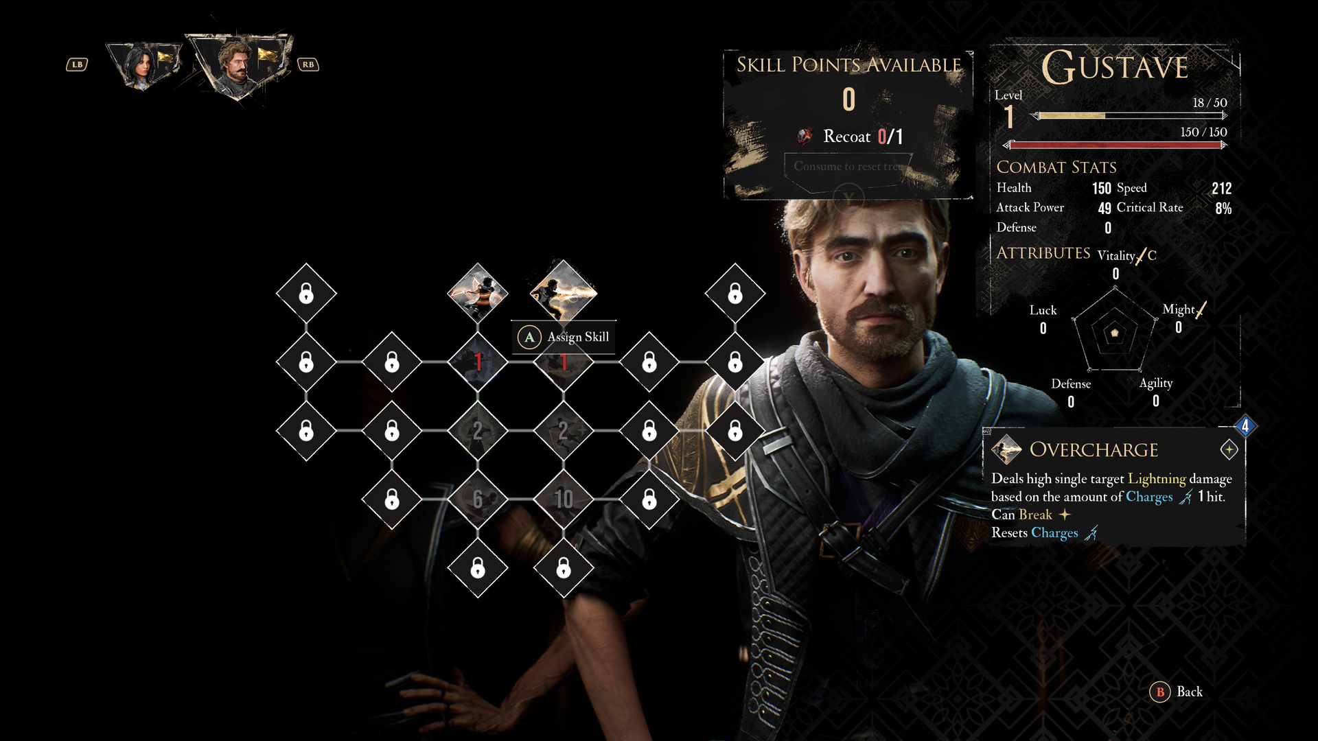 Gustave's skill tree