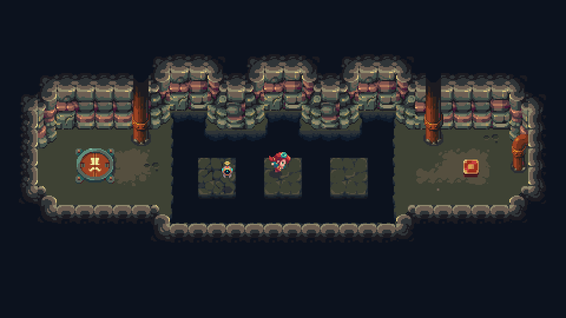 Mine-shaft trap-gauntlet