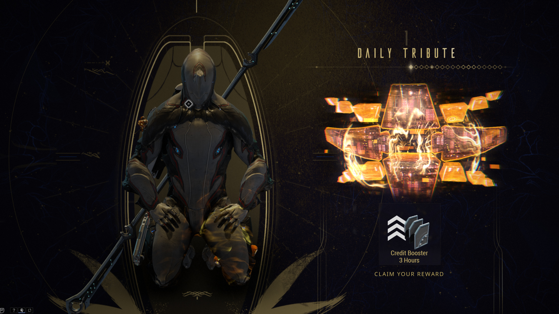 Daily Tribute reward screen with milestone reward