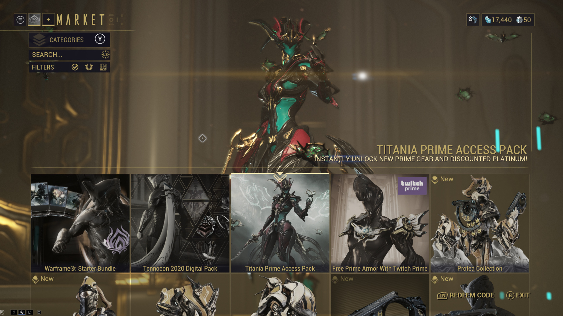 Premium store / Platinum purchase screen
